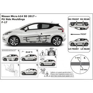 Bandouri laterale Nissan Micra K14 2017- (F65)